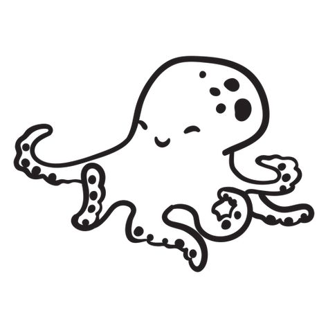 Cute Octopus Illustration, Cute Octopus Drawing, Octopus Doodle, Octopus Icon, Octopus Outline, Octopus Cute, Octopus Sketch, Gestalt Principles, Octopus Graphic