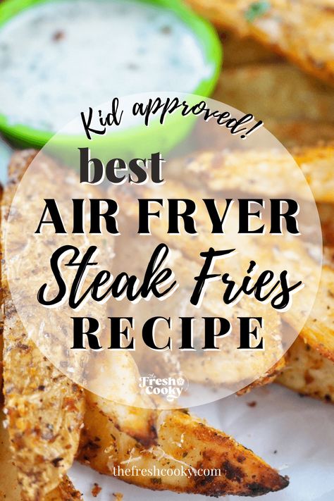 Air Fryer Steak Fries, Fries Recipe Homemade, Steak Fries Recipe, Air Fryer Recipes Potatoes, Fried Steak Recipes, Frozen Steak, Air Fryer Steak, Steak Potatoes, Crispy Sweet Potato