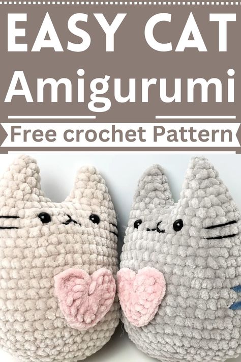 Crochet Easy Cat Pattern Christmas Cat Crochet Pattern Free, Crochet Cat Squishmallow, Crochet Cats And Kittens Free Pattern, Easy Cat Amigurumi Free Pattern, Crochet Cat Head Free Pattern, Long Cat Crochet Pattern Free, Crochet Loaf Cats Pattern Free, Chubby Cat Crochet Pattern, Chunky Cat Crochet Pattern