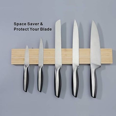 Bamboo Magnetic Knife Strip Holder - 50% Stronger Magnet - 17’’ Multi Purpose Use as Magnetic Knife Rack, Magnetic Knife bar, Tool Holder, Cutlery Magnetic Organizer -by KITCHENDAO: Amazon.ca: Home & Kitchen Knife Strip, Magnetic Knife Rack, Magnetic Organizer, Magnetic Knife Blocks, Bamboo Roots, Magnetic Knife Holder, Magnetic Tools, Home Must Haves, Knife Rack