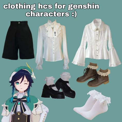 Geshin Impact Outfit, Casual Venti Cosplay, Venti Casual Outfit Genshin, Venti Accessories, Pantalone Glasses, Venti Modern Au Outfit, Venti Casual Outfit, Venti Outfit Ideas, Venti Inspired Outfits