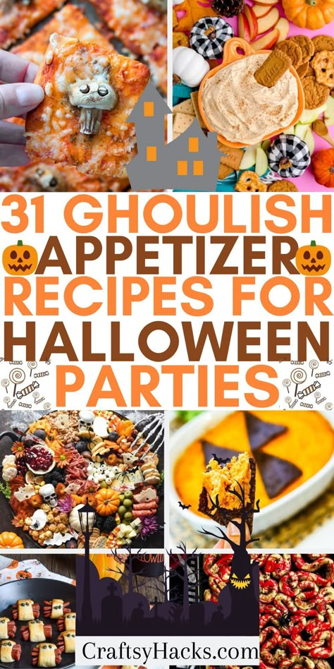 Having mouth-watering appetizer recipes at your Halloween party can be super easy when you prepare any of these delicious easy halloween appetizer recipes. You can easily make any of these easy halloween appetizer ideas that will have you going back for seconds. Halloween Appetizer Ideas, Halloween Dip, Halloween Potluck, Halloween Appetizer, Halloween Finger Foods, Halloween Appetizers Easy, Halloween Themed Food, Halloween Party Appetizers, Halloween Food Appetizers