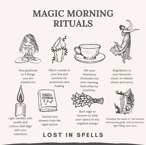 Witchy Ritual Ideas, Spiritual Herbs Witches, Witch Mornings, Witchy Morning Ritual, Witchcraft Morning Ritual, Morning Ritual Witch, Witchcraft Routine, Morning Witch Routine, Witch Morning Routine Ideas