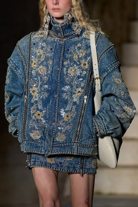 Wishlist 2024, Resort 2023, Denim Inspiration, Embellished Denim, Jacket Outfit, Fashion Design Clothes, Fashion Sketches, Slow Fashion, Couture Fashion