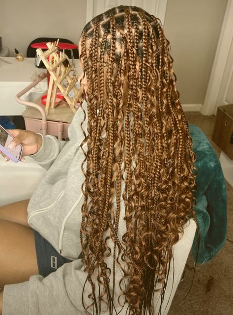 Boho Goddess Braids With Color, 2025 Hairstyles, Birthday Braids, Extension Braids, Bday Hair, Hair 2025, December Ideas, December Hair, Cornrows Braids For Black Women