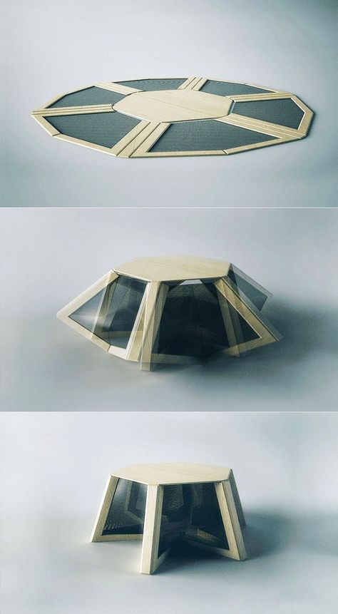 Transforming Table, Origami Furniture, Wood Chair Design, Furniture Sketch, Foldable Furniture, Milan Furniture, Flat Pack Furniture, Furniture Logo, Architecture Model Making