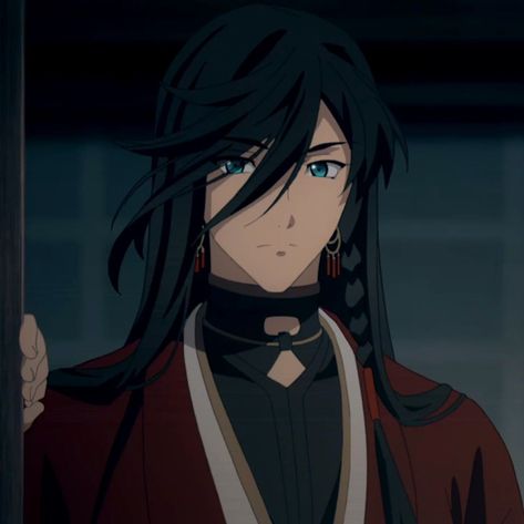 Touken Ranbu Kanesada, Kanesada Izuminokami, Izuminokami Kanesada, Anime Boy Long Hair, Anime Lyrics, Anime Long Hair, Black Hair Boy, Dance Earrings, Black Hair Blue Eyes