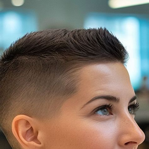 Flattop Haircut Woman, Androgynous Hairstyles, Flattop Haircut, Flat Top Haircut, Extreme Hair, Short Hair Undercut, Pixie Hair, Hair Dresser, Girl Short Hair