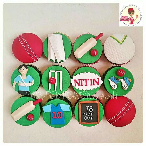 Cricket Theme Cupcakes, Cricket Cupcakes, Cricket Party, Cricket Birthday Cake, Cricket Cake, Anniversary Plans, Theme Cupcakes, Cupcakes Birthday, English Worksheets For Kindergarten