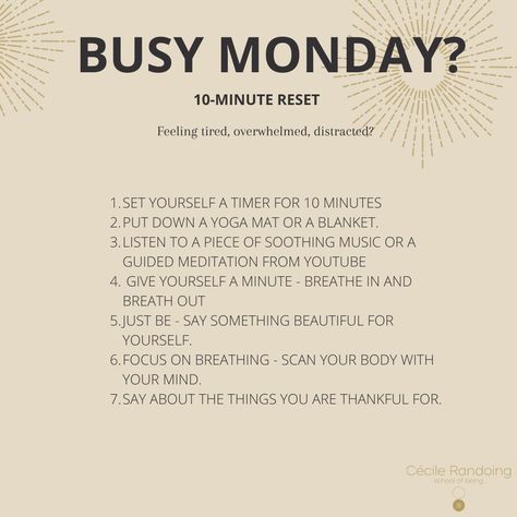 Reset Monday, Monday Reset, Monday Feels, Sunday Reset, The Present Moment, Clear Your Mind, Present Moment, Body And Mind, 10 Minute