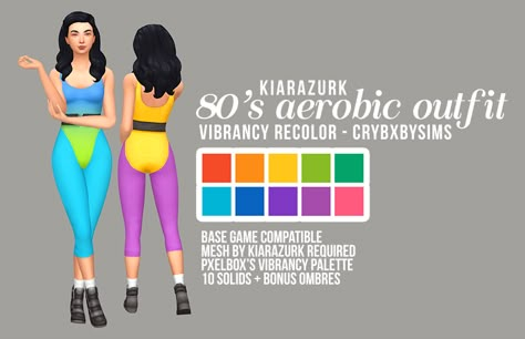 desert gloom | crybxbysims ; 80′s aerobic outfit recolors leotard... Aerobic Outfits, Sims 4 Decades Challenge, 80s Workout, Play Sims, Sims 4 Dresses, Sims 4 Mm, Body Outfit, Sims4 Clothes, Sims 4 Cc Packs