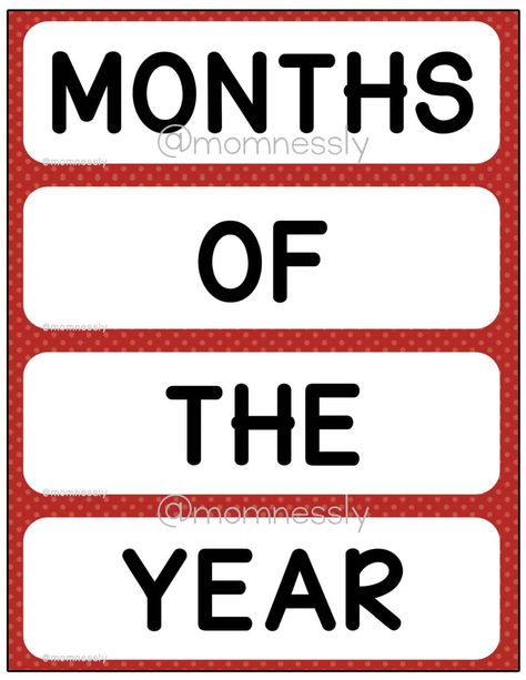 Months of the Year Free Printable - Tribobot x Mom Nessly Colors Chart Preschool, Months Of The Year Flashcards, Printable Months Of The Year, Birthday Board Classroom, Colors Chart, Decoration Classroom, Birthday Chart, Shapes Flashcards, Portfolio Designs