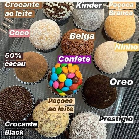 569 curtidas, 23 comentários - Re Pretti /Dicas De Festas (@loucaporfestas) no Instagram: “Qual o seu favorito? . . . . . . #brigadeiropersonalizado #brigadeirogourmet #docespersonalizados” Condensed Milk Recipes Desserts, Milk Recipes Dessert, Condensed Milk Recipes, Jelly Recipes, Chocolate Coating, Desserts To Make, Milk Recipes, Condensed Milk, Chocolate Cookie