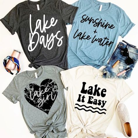 Lake Clothes, Lake Life Decor, Lake Shirts, Lake Girl, Lake Days, Summer Lake, T Shirt Image, Lake Life, Cricut Vinyl