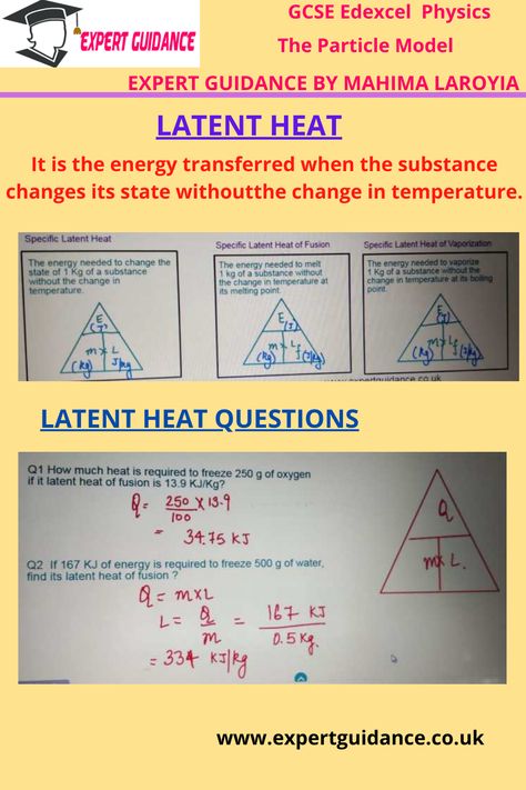 The Particle Model Density Change of State Internal Energy Specific Heat Capacity Latent Heat Particle Motion in Gases Pressure in Gases Specific Heat Capacity, Gcse Physics Revision, Long Division Practice, Capacity Worksheets, Physics Revision, Latent Heat, Summary Notes, Gcse Physics, Division Practice