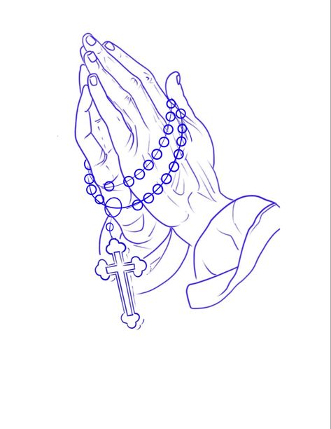 Hands Tattoo Design, Praying Hands With Rosary, Praying Hands Tattoo Design, Praying Hands Tattoo, Hands Tattoo, Tattoo Design Tattoo, Half Sleeve Tattoos Drawings, Family Tattoo Designs, Pretty Hand Tattoos