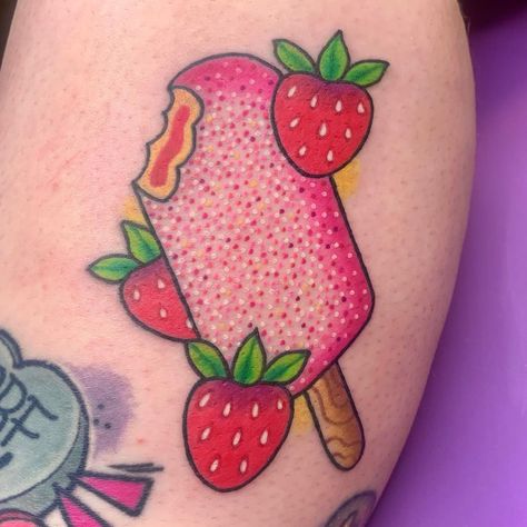 Cottagecore Tattoos, Dessert Tattoo, Dopamine Tattoo, Cottagecore Tattoo, Kawaii Tattoos, Cupcake Tattoos, Characters From Movies, Strawberry Tattoo, Wrist Tattoo Designs