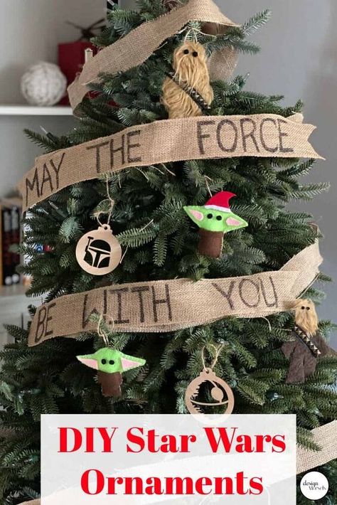 Diy Baby Yoda, Diy Felt Ornaments, Star Wars Ornaments, Star Wars Christmas Ornaments, Star Wars Christmas Tree, Felt Ornaments Diy, Diy Tree Decor, Easter Tree Ornaments, Diy Ornament