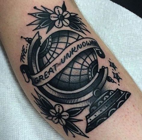 Traditional Globe Tattoo, Traditional Bomb Tattoo, Globe Tattoo, Globe Tattoos, Meaning Tattoos, Neotraditional Tattoo, Arm Tats, Tattoo Old School, Tattoo Traditional