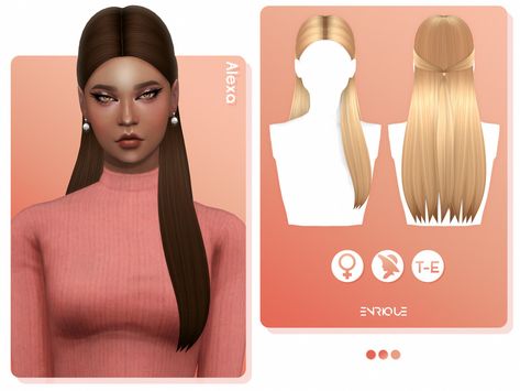 Cassie Hair, 4 Hairstyles, Sims 4 Black Hair, Pelo Sims, Sims 4 Game Mods, Sims 4 Teen, Sims 4 Characters, Beautiful Hair Color, Sims Hair