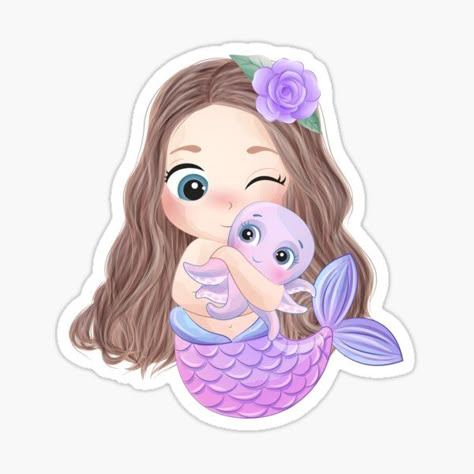 Mermaid Topper, Octopus Cartoon, Cartoon Purple, Cartoon Mermaid, Mermaid Names, Mermaid Cartoon, Mermaid Birthday Party Decorations, Mermaid Theme Birthday Party, Sea Baby Shower