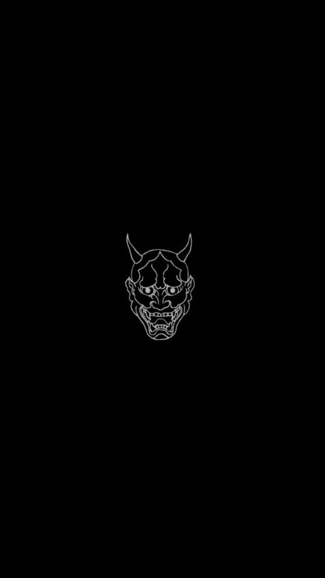 Oni Mask Black And White, Oni Mask Aesthetic, Oni Mask Wallpaper, Oni Wallpaper, Demon Logo, Demon Wallpaper, Oni Masks, Blender Inspiration, Wallpapers Dark