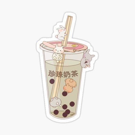 Tea Wallpaper, Bubble Tea Boba, Bubble Stickers, Tumblr Stickers, Stickers Kawaii, Stickers Redbubble, Cute Kawaii Drawings, Kawaii Stickers, Anime Stickers