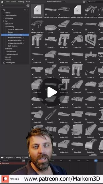 Markom3D on Instagram: "I constantly use my asset library on Blender when I am kitbashing models together. There is a link in the bio to access one of my free kitbashing sets #blender #blender3d #kitbash #kitbashing #blenderlibrary #assetlibrary #freedownload #free" 3d Modeling Blender, Free Kitbash, Kitbashing Models, Blender Character Modeling, Blender Tutorial, Blender 3d, Hard Surface, Free Mockup, 3d Art