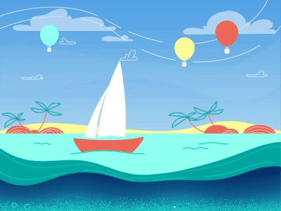 Beach Gif by Dina Mohy on Dribbble Weather Gif, Sun Gif, Summer Gif, Boat Cartoon, Ocean Theme Preschool, Beach Cartoon, Holiday Gif, Up Animation, Gif Images