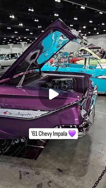 @carsridesnwhips on Instagram: "1961 Chevy Impala in that purple passion.
🎥: @lvrawmagazine 
.
#hoodvine #bigwheels #donks #cars #rides #whips #customcars #igcars #reels #fastcars #mopar #chevy #chevyimpala #lowriders #carlifestyle #donk #hiphop #carshow #grudgeracing #streetracing #hellcat #custompaint #lsswap #lsnation #worldstar #chargerhellcat #boxchevy #candypaint #automobile" Donks Cars, Chevy Impala Lowrider, 1968 Chevy Impala, 1961 Chevy Impala, Impala Lowrider, Candy Paint, Ls Swap, Chevrolet Cars, Chevy Impala