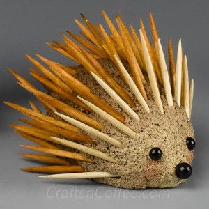 Toothpick Sculpture, Toothpick Crafts, Woods Animals, Styrofoam Crafts, Hedge Hog, Hedgehog Craft, Animal Classification, Scout Ideas, Cheap Crafts