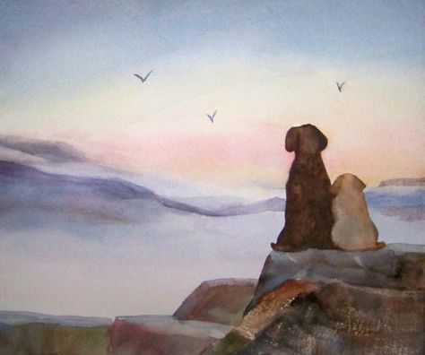 Dog In Heaven, All Dogs Go To Heaven, Dogs Go To Heaven, Heaven Painting, Painting A Day, 90s Wallpaper, Dog Heaven, Loving Friends, All Dogs