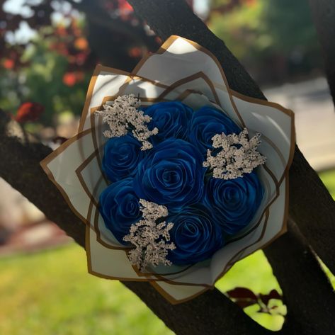 7 count royal blue roses add ons- baby breathe #flowers #florist #graduation #guhs #reels #post #homebasedbusiness #beginner #sac #sacflorist #sacflowers #california #follow Royal Blue Roses, Graduation Bouquet, Blue Roses, Home Based Business, May 21, Florist, Royal Blue, Roses, California