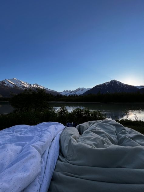 outdoor sleepover outside on an air mattress Outdoor Sleepover, Sleeping Under The Stars, Air Mattress, Under The Stars, Alaska, Mattress, The Outsiders, Sleep, Natural Landmarks