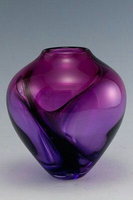 Glass vase robinson scott Flower Frogs, Bijoux Art Nouveau, Art Of Glass, Glas Art, Purple Reign, Creative Stuff, Purple Art, All Things Purple, Gorgeous Glass