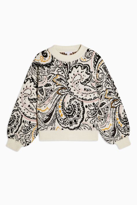 Carousel Image 1 Paisley Sweater, Floral Jumper, Chunky Knit Jumper, Paisley Fashion, Winter Attire, Style Star, Paisley Floral, Topshop Outfit, Perfect Jeans