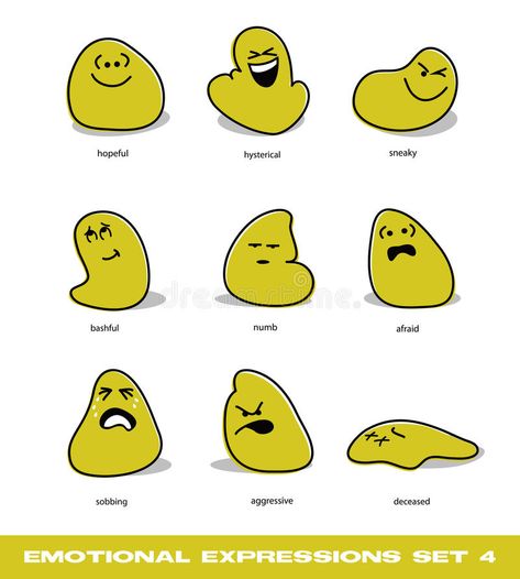 Emotional expressions set 4. Cartoon blob characters with different emotional ex , #Affiliate, #set, #Emotional, #expressions, #characters, #emotional #ad Blob Character Design, Blob Drawing, Blob Character, Expressions Illustration, Comics Quote, Different Expressions, Emotion Faces, Doodle Characters, Cartoon Doodle