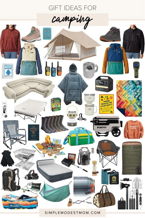 Must-Have Camping Gifts for the Modern Outdoor Explorer | Simple Modest Mom Best Camping Gear For Families, Camping Hygiene Women, Basic Camping Essentials, Camping Amazon Finds, Camping Gifts For Women, Cute Camping Gear, Must Have Camping Supplies, Camping Gifts For Him, Amazon Camping Must Haves