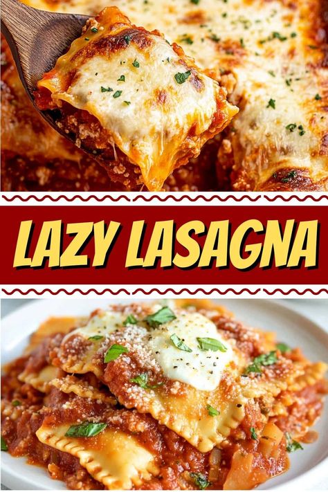 This lazy lasagna has everything you love about the classic dish in a convenient 4-ingredient recipe! It's even easy enough for busy weeknights. Ragu Lasagna Recipe, Barilla Lasagna Recipe, Lazy Lasagna Recipe, Lazy Lasagna, Lazy Dinners, Simple Family Meals, Baked Dinner, Budget Recipes, Pasta Dinners