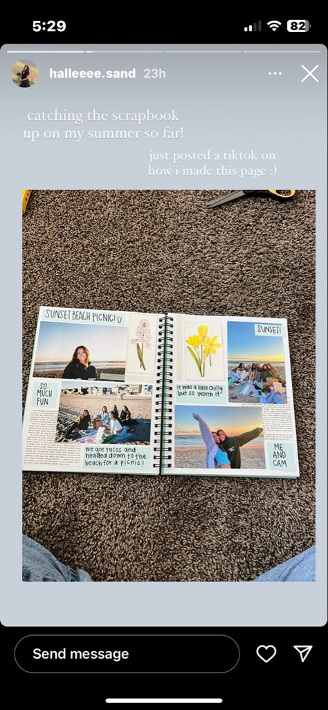 High School Scrapbook Layouts, Senior Sunrise Scrapbook Page, High School Scrapbook Ideas Layout, Summer Scrapbook Ideas Front Cover, Shutterfly Photo Book Ideas, Sunset Scrapbook Layouts, Highschool Scrapbook Ideas, High School Scrapbook Ideas, Spain Scrapbook