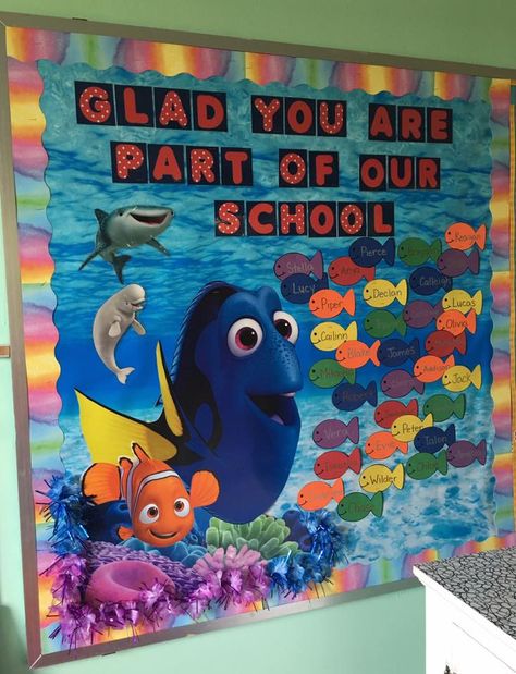 Fish Classroom Theme, Submarine Bulletin Board Ideas, Finding Nemo Classroom Ideas, Nemo Bulletin Board Ideas, Little Mermaid Bulletin Board, Nemo Classroom Theme, Finding Nemo Bulletin Board Ideas, Fish Bulletin Board Ideas Preschool, Finding Nemo Classroom Theme