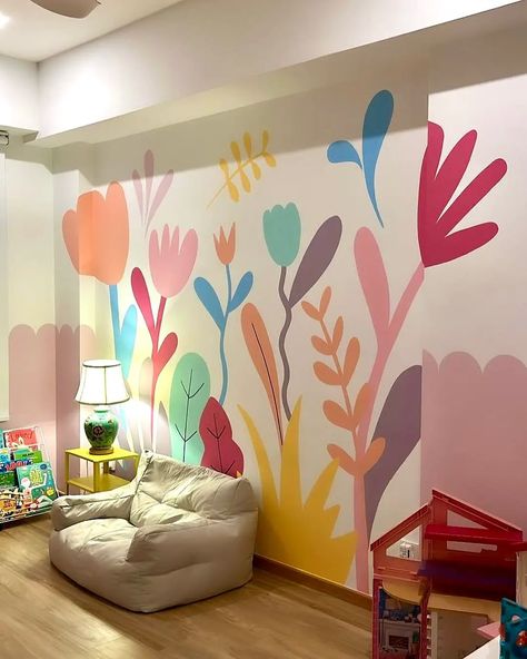 50 Kids Bedroom Wall Painting Ideas Girl - Home Soils Whimsical Nursery Mural, Playroom Painted Wall Ideas, Girl Room Accent Wall, Kids Playroom Paint Ideas, Girl Room Paint Ideas, Girls Room Paint Ideas, Kids Bedroom Wall Painting Ideas, Bedroom Wall Painting Ideas, Kids Room Wall Paint