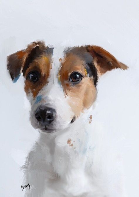 Doggie Drawings, Watercolor Pets, Chien Jack Russel, Dog Portraits Art, Puppy Drawing, Jack Russells, Jack Russel, Wildlife Paintings, Hur Man Målar