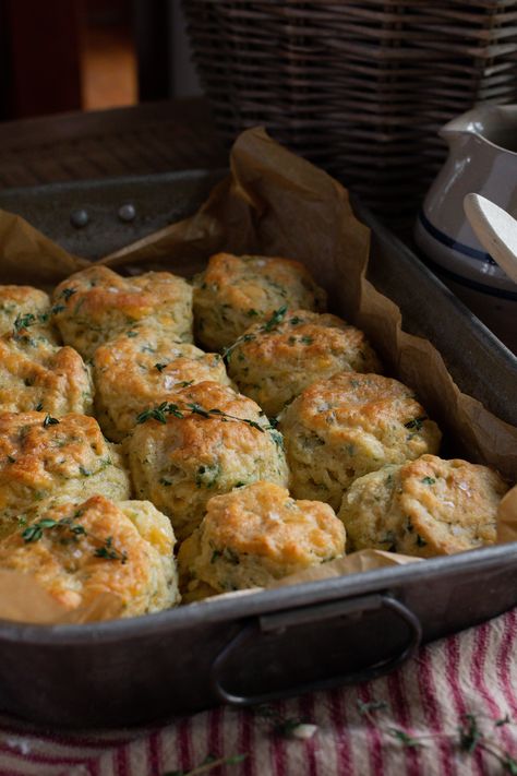 Fluffy Cheddar and Herb Biscuits — Under A Tin Roof™ Herb Biscuits, Cozy Brunch, Comfort Meals, Cheddar Biscuits, Easy Weeknight Dinner, Soups Stews, Tin Roof, Sharp Cheddar, Hearty Breakfast