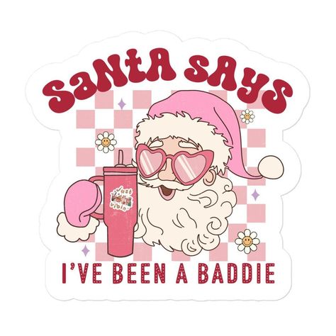 Christmas Stickers Aesthetic, Passed The Vibe Check, Christmas Stickers Printable, Baddie Energy, Girly Stickers, Cup Aesthetic, Kindle Stickers, Xmas Sticker, Cricut Shirts