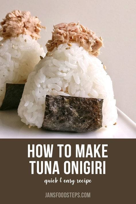 How to Make Tuna Onigiri (Rice Ball) Recipe | Jan's Food Steps Tuna Onigiri Recipe, Tuna Balls Recipe, Onigiri Rice Balls Recipe, Rice Ball Recipe, Tuna Balls, Tuna Onigiri, How To Make Tuna, Onigiri Recipe, Onigiri Rice