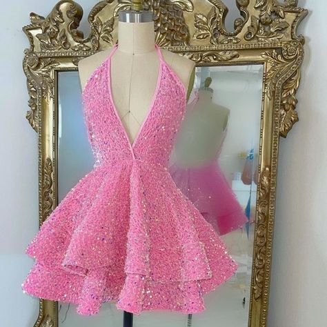 Dresses | Baby Doll Dress | Poshmark Pink Glitter Birthday Dress, Pink Dress Sweet 16 Short, Riah Marie Designs, Pink Glitter Dresses, Prom Dresses Pink Short, 8th Grade Prom Dresses Formal, Sweet 16 Birthday Dresses Pink, Cute Dresses For Party Sweet 16, 8 Th Grade Dance Dresses