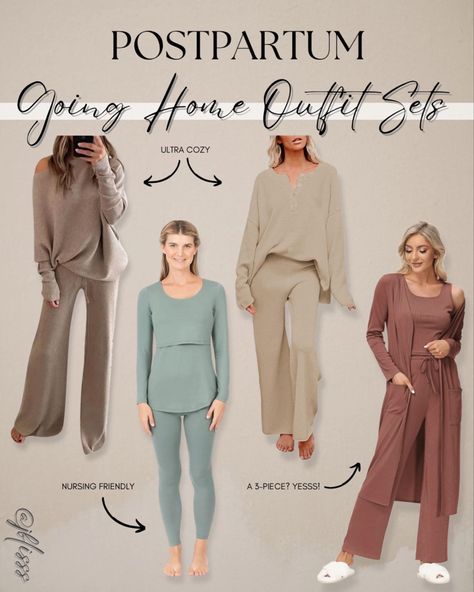 Postpartum outfits, going home outfit, loungewear set, comfy pajama set, matching pajama, nursing friendly, hospital bag, mama outfits, maternity outfits