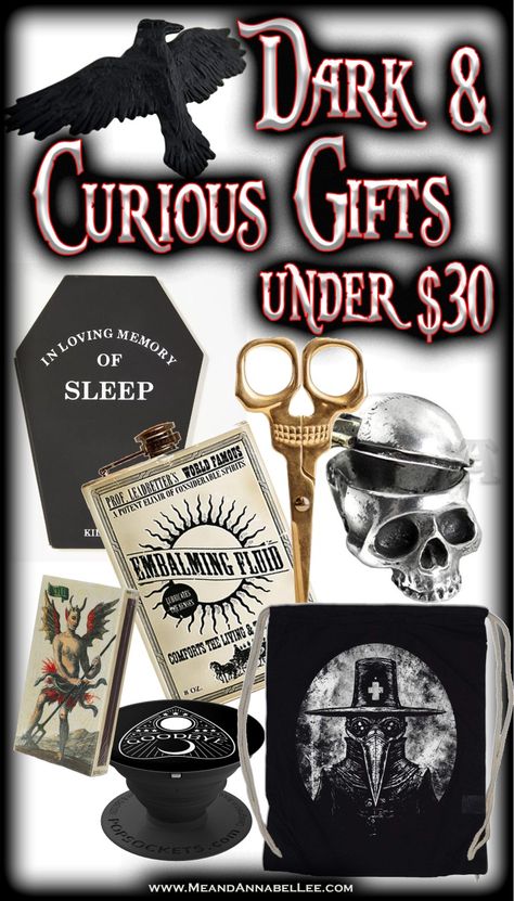 Macabre, Curious, & Gothic Gift Ideas Under $30 | Me and Annabel Lee Oddities And Curiosities, Dark Victorian, Vintage Tarot Cards, Skull Cufflinks, Rub N Buff, Vintage Tarot, Dark Christmas, Gothic Gifts, Holiday Gift Ideas