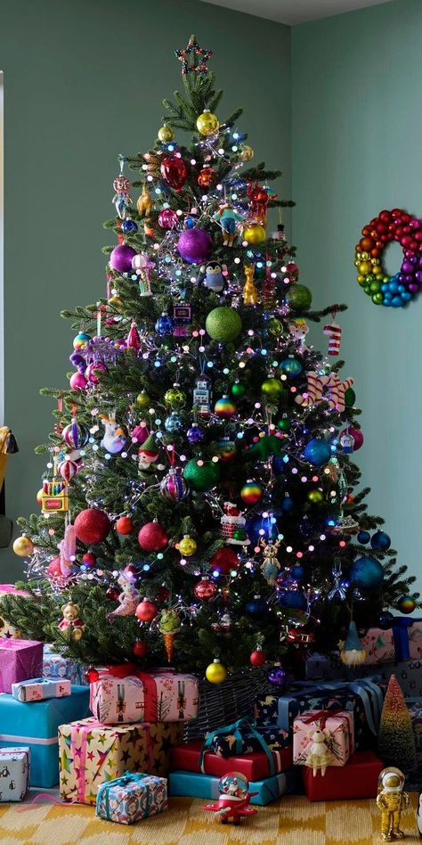 Christmas Tree 2022 Trends, John Lewis Christmas Tree, Christmas Tree 2022, John Lewis Christmas, Hope Christmas, Winter Decorations Diy, Rainbow Tree, Animal Crackers, 2022 Trends